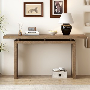 VYNXARIA Uniquely Designed Ash Veneer Console Table, Modern Simple Style, Featuring Clever Tabletop Design,Natural - 1 of 4