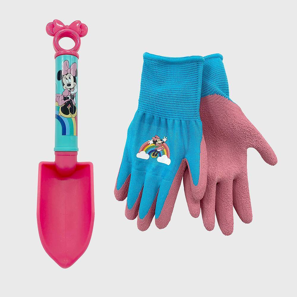 Disney Minnie Kid's Gloves and Shovel Set: Polypropylene Gardening Tool Set for Children with Minnie Mouse Design