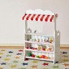 INFURNIC Kitchen Carts and Islands Kids Funnel 2 In 1 Pretend Kitchen and Market Stall for Creative Play, Pink, 23.62"*16.92"*38.19" - 4 of 4