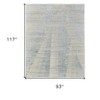 Blue Ivory And Silver Abstract Hand Knotted Distressed Area Rug - 3 of 4