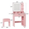 Makeup Vanity with Mirror, Lights, Charging Station & Time Display - 3 of 4