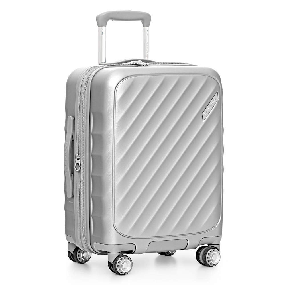 Photos - Travel Accessory Traveler's Choice Elm 21" Hardside Expandable Spinner Carry On Suitcase - Matte Silver