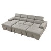 121" U Shaped Sleeper Sofa, Pull Out Bed with Double Storage Chaise for Living Room Office Apartment Bedroom, Light Gray - 4 of 4