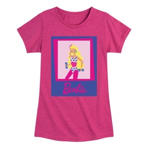 Girls' - Barbie - Fitness Barbie Fitted Short Sleeve Graphic T-Shirt - 1 of 3