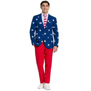 OppoSuits Men's USA Suits - Stars And Stripes - America Outfit - 1 of 4