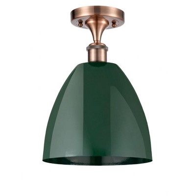 Plymouth Dome - 1 Light Semi-Flush Mount In Industrial Style-12.88 Inches Tall and 9 Inches Wide