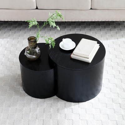 Nesting Coffee Tables, Round Side Table End Table Set of 2 4Q -ModernLuxe