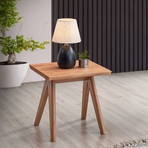 22" Wooden End Table with Mid-Century Modern Design, Stylish Accent Table for Living Room or Bedroom - 1 of 4