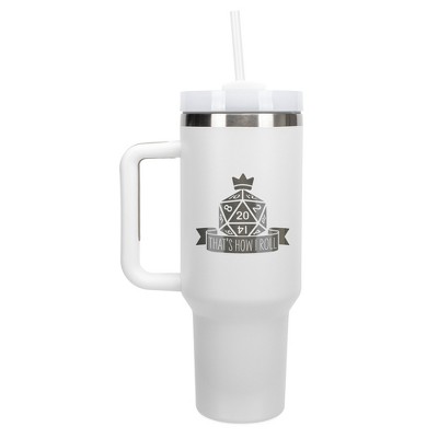 100 North That's How I Roll Nat 20 Dice Role Playing Game Wrap-Around 40 Oz. Stainless Steel Water Bottle Coffee Mug, Spill & Leak Resistant, Travel