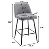 Swivel Barstools Set Of 2, Modern Upholstered Kitchen Bar Stools With Metal Legs, Counter Height Bar Chair With Backrest, Footrest - 3 of 3