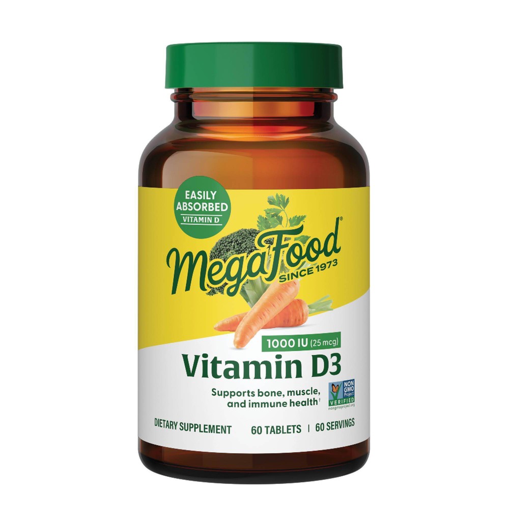 Photos - Vitamins & Minerals MegaFood Vitamin D3 1000 IU - Vegetarian Vitamin D Tablets With Real Food - 60ct 