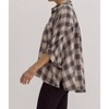 Women's Oversized Plaid Button Down Shirt - entro - 2 of 4