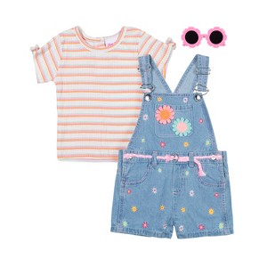 Little Lass Girl's 2-Piece Shorts Overall Set - 1 of 4