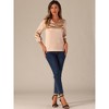 INSPIRE CHIC Women's V Neck 3/4 Sleeve Casual Office Work Satin Blouses - 3 of 4