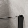 34"x 72" Bifold Frameless Glass Shower Door Combo w/ White Acrylic Shower Base, 1/4 inch Tempered Clear Glass in Black Aluminum Finish - 3 of 4