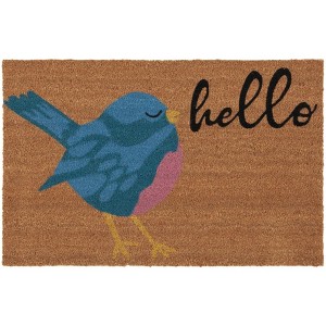 Hello Bird Coir DMTS239 Hand Tufted Indoor/Outdoor Door Mat - Natural - 1'-11" x 3' - Safavieh - 1 of 2
