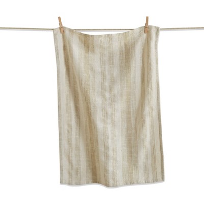 tagltd Serene Stripe Sand Beige Cotton   Kitchen Dishtowel 26L x 18W in.