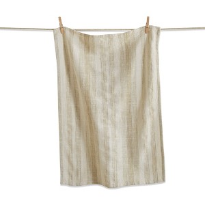 tagltd Serene Stripe Dishtowel Sand Brown Cotton Kitchen Towel 26x18 Machine Wash Summer Kitchen Textiles - 1 of 2