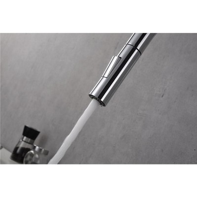 Chrome and Satin Brass Pull Down Single Handle Kitchen Faucet