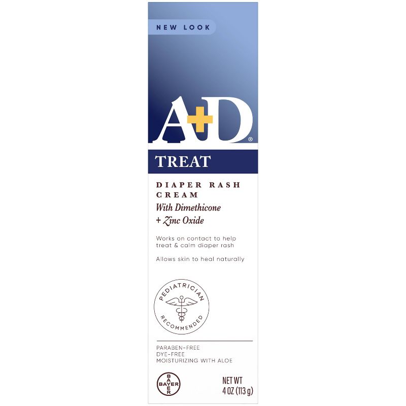 A+D Zinc Oxide Diaper Rash Cream - 4oz, 1 of 7