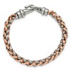 Black Bow Jewelry 7mm Stainless Steel & Rose Plated Spiga Chain Bracelet, 8.5 Inch - 3 of 4