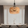 Airsurfer 19" Boho Jute Rope Pendant Light, Hand-Woven Hanging Lamp with Adjustable Chain for Kitchen Island, Dining Room, Entryway (No Bulb) - 4 of 4