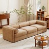 119.5" Chenille Fabric Sofa with Cylindrical Backrest and Armrests 3-Seater Sofa with Hidden Storage Compartments - 3 of 4