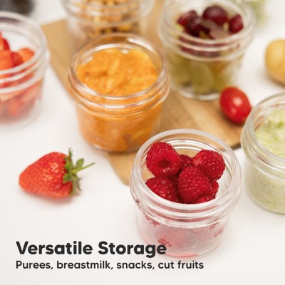 Nord Multicolor 4oz Glass Baby Food Storage Jars Set