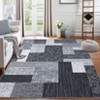 Washable Modern Plaid Rug Non Slip Low Pile Rug Soft Geometric Throw Floor Cover Foldable Indoor Carpet for Living Room Bedroom Playroom Nursery - 3 of 4