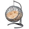 LAOTIES Indoor And Outdoor Cat Swing Bed with Stand,Hanging Rattan Wicker Egg Chair With Cushion,Cozy Hammock For Cats And Small Pets - 4 of 4