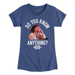 Girls' - Ferris Bueller's Day Off - Do You Know Anything Fitted Short Sleeve Graphic T-Shirt - 1 of 4