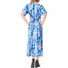 HAPPY BAY Women's Dress Summer Holiday Beachwear Bathing Suit Button Up Beach Long Shirts Cover ups Night T Shirt Large-X-Large Blue Floral - 3 of 4