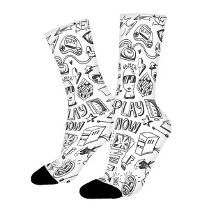 Gaming Racing Monitor Device Women Printed Crew Socks Funny Funky Socks Soft Polyester Novelty Gifts for Artists Men - 1 of 1