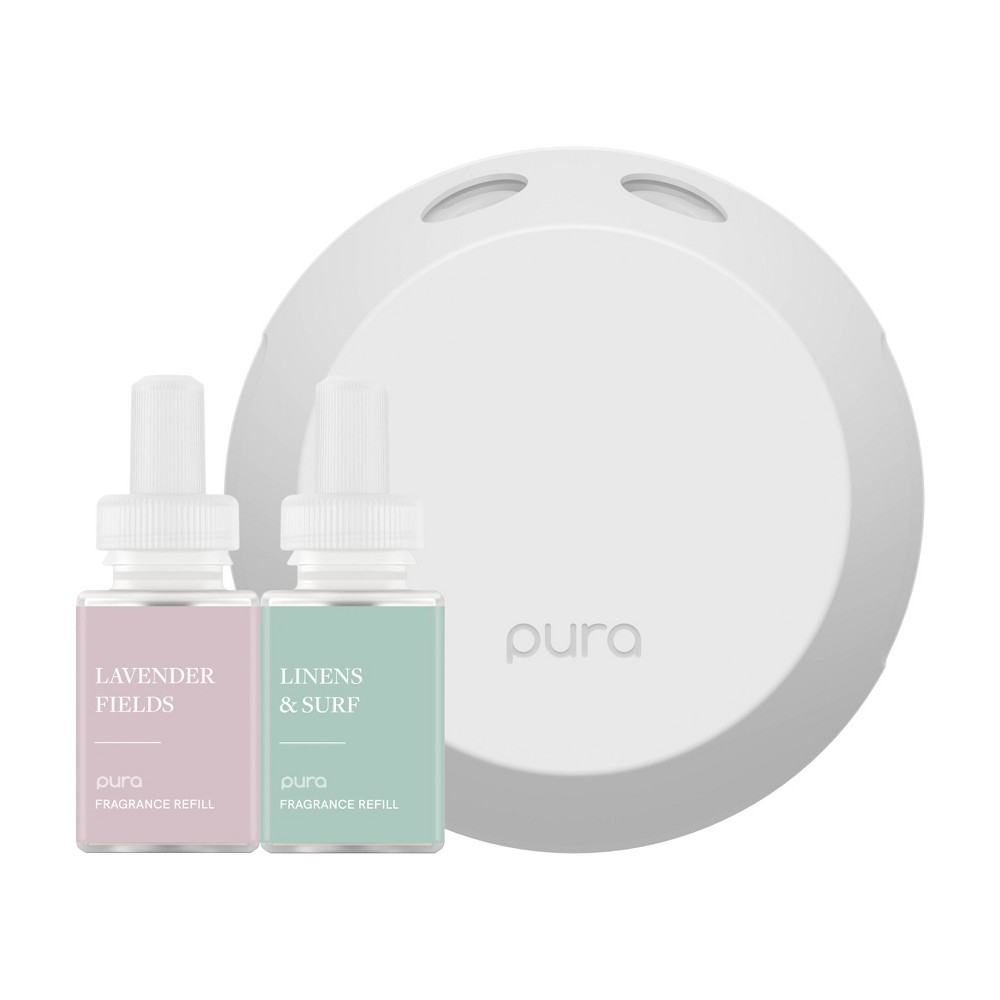 Pura Linens & Surf and Lavender Fields Starter Kit: Smart Home Fragrance Device with App Control