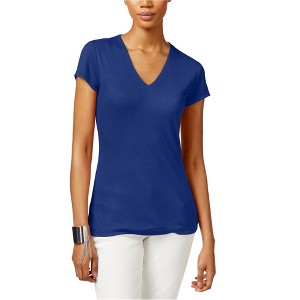 I.N.C International Concepts Womens Textured Basic T-Shirt, Blue, Small - 1 of 1