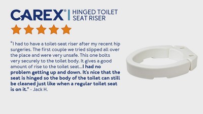 Carex Hinged Toilet Seat Riser (Standard & Elongated) Standard