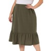 Agnes Orinda Women's Plus Size Ruffle Elastic Waist Swing Casual Midi Vintage skirts - 2 of 4