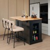 Costway Kitchen Island with Storage Drop Leaf Breakfast Bar Table with Top Freestanding Buffet Sideboard - image 2 of 4