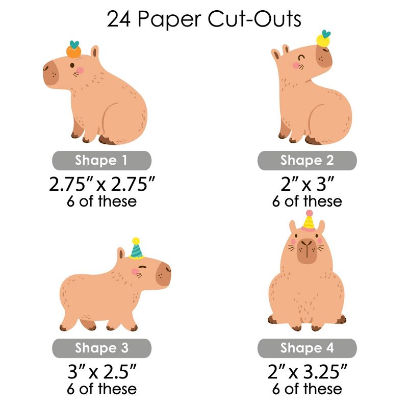 Big Dot of Happiness Capy Birthday - Paper Straw Decor - Capybara Party Striped Decorative Straws - Set of 24, 2 of 7