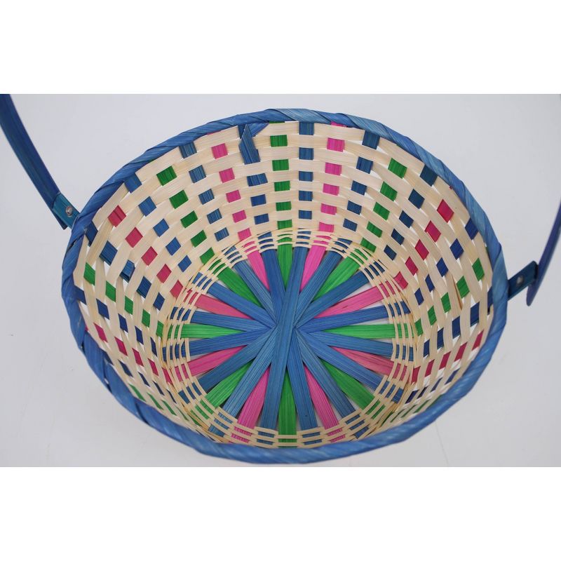 11&#34; Bamboo Easter Basket Cool Colorway Blue with Pink Mix - Spritz&#8482;, 3 of 4