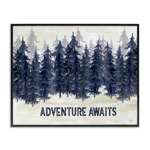 Stupell Industries Adventure Awaits with Blue Forest Framed Giclee Art - 1 of 4