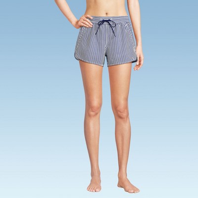 Lands' End Women's Woven Packable 3" Dolphin Hem Swim Cover-up Shorts