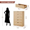 Jojoka Tall Rattan Dresser with 5 Drawers, Storage Chest of Drawers for Bedroom or Living Room - 2 of 4