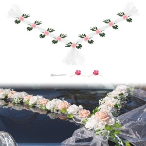Unique Bargains Wedding Wedding Car Flower Decoration 1 Pc - 1 of 4