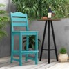 Costway Outdoor HDPE Bar Stool Patio Tall Chair Backrest Footrest All Weather Gray/Turquoise/Black/Navy - 4 of 4