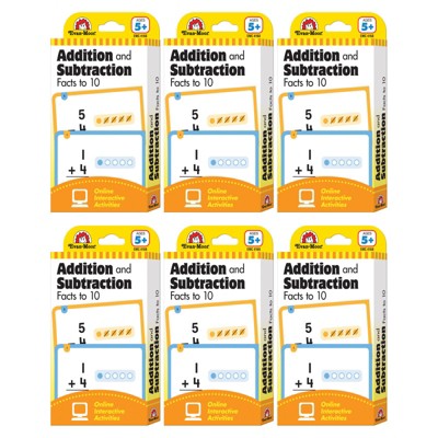 Evan-Moor Learning Line: Addition and Subtraction Facts to 10, Grade 1+ (Age 5+) - 56 Flashcards Per Pack, 6 Packs