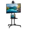 Mount-It! Height Adjustable Mobile TV Stand, Cart & Shelf, Wheeled Flat Screen with Rolling Casters & Five Media Component Shelves Fits 37 - 70 Inch - 2 of 4