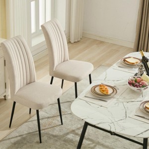 Modern Velvet Dining Chair Set of 2, Comfortable Dining Room Chairs with Metal Legs, Upholstered Chairs for Kitchen or Dining Room–The Pop Home - 1 of 4