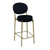 Gulches Set of 2 Modern Velvet Bar Stools - Gold Metal Legs Counter Stools with Backrest £¬Black Upholstered Dining Chairs for Kitchen Island/Home Bar - 3 of 4