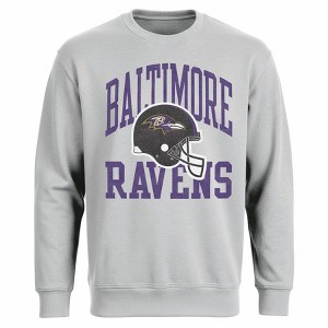 NFL Baltimore Ravens Men's Gray Long Sleeve Crew Fleece Sweatshirt